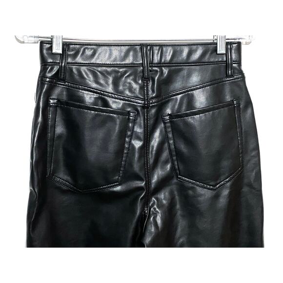Abercrombie The Ankle Straight Ultra High Rise Pants 28/6 Vegan Leather Pleather - Picture 4 of 8